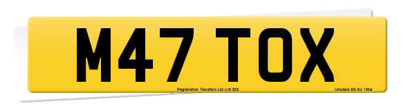 Registration number M47 TOX